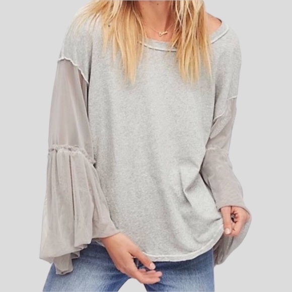 Free People Tops - Free People | Still Got It! Mesh Long Bell Sleeve Top